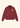 A burgundy zip-up jacket with a small beige embroidered lion graphic on the left chest, displayed flat against a light cream background.