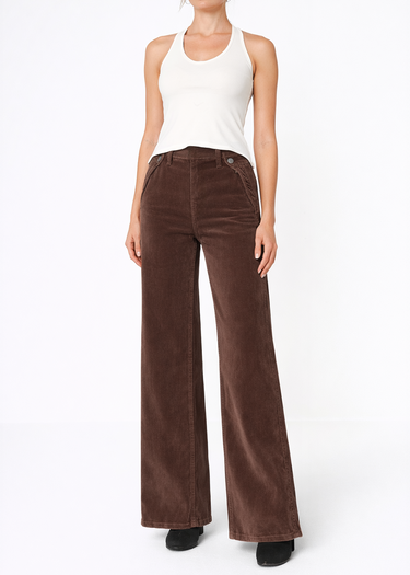 Dina High Waisted Wide Corduroy