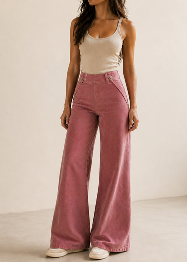 Dina High Waisted Wide Corduroy