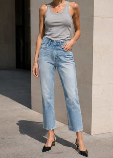 Claude High Rise Crop Straight