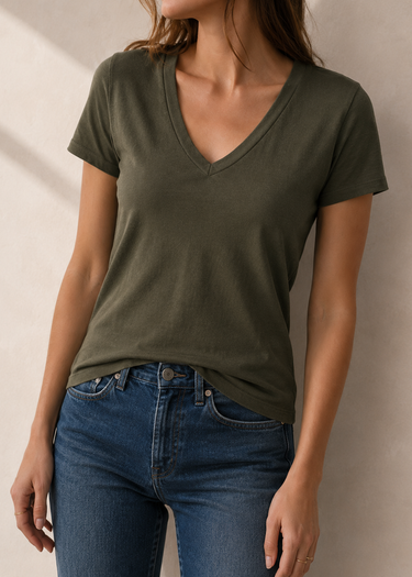 Supima Cotton V Neck Tee
