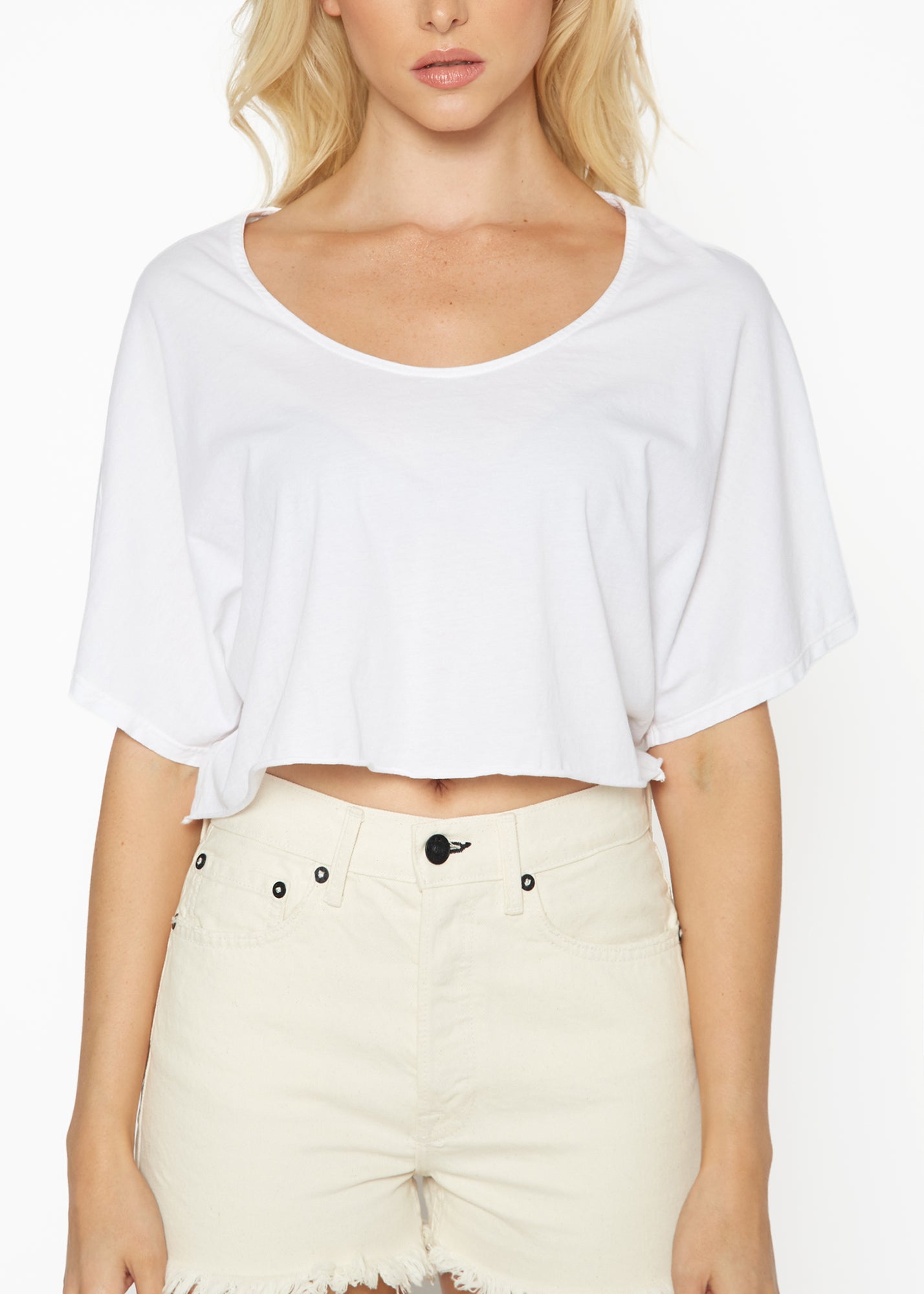 Slouch Wide Cropped In Vintage White | Noend Denim