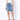 Noend Denim Nash denim skirt with button front and high waist, paired with casual top on a model.