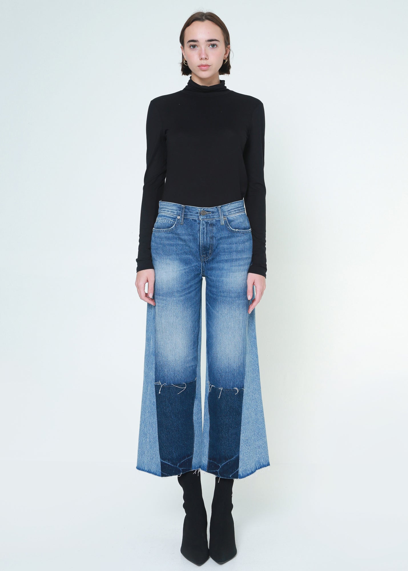 Emma Upcycled Cropped Wide Jeans