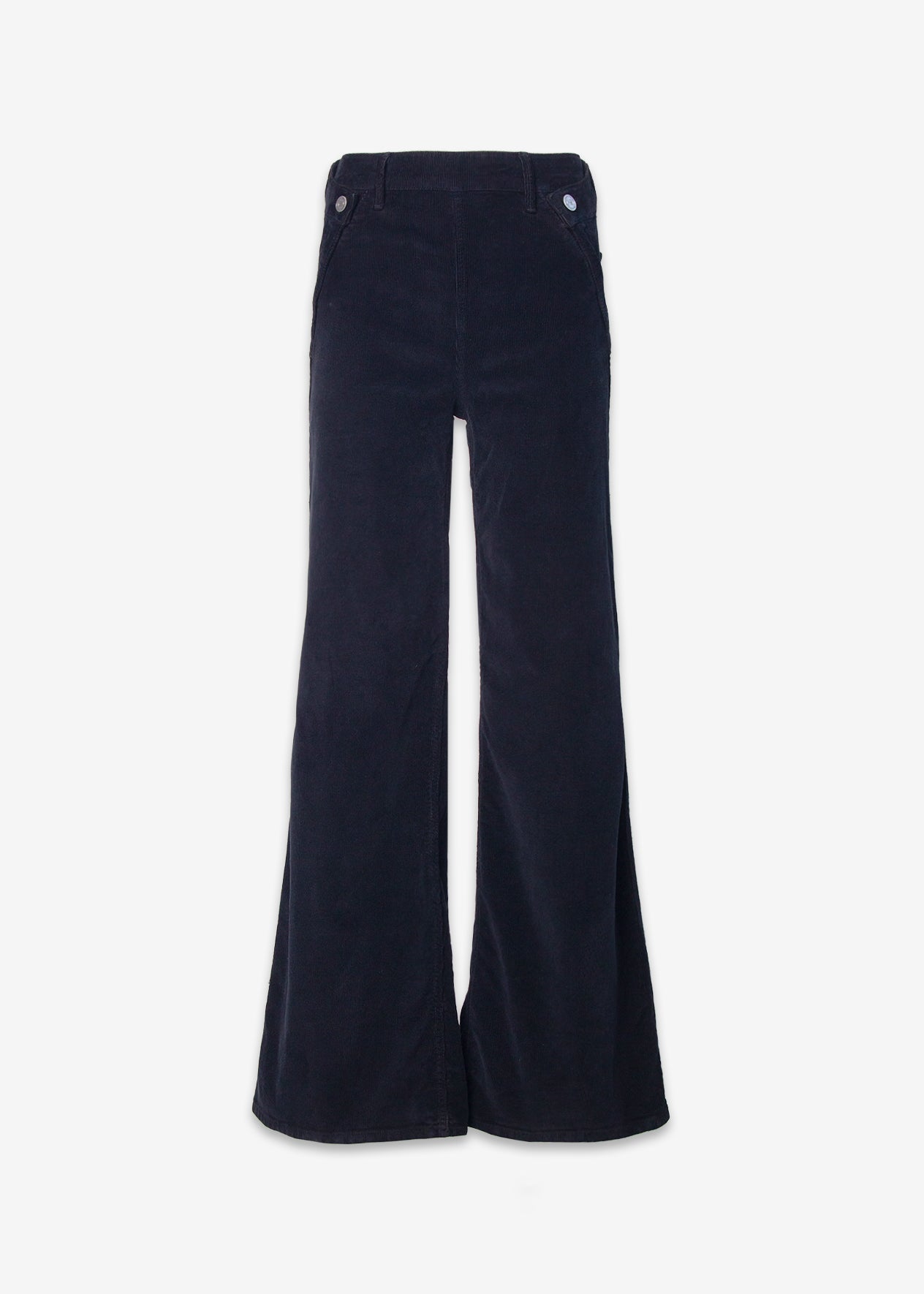Dina High Waisted Wide Corduroy In Black