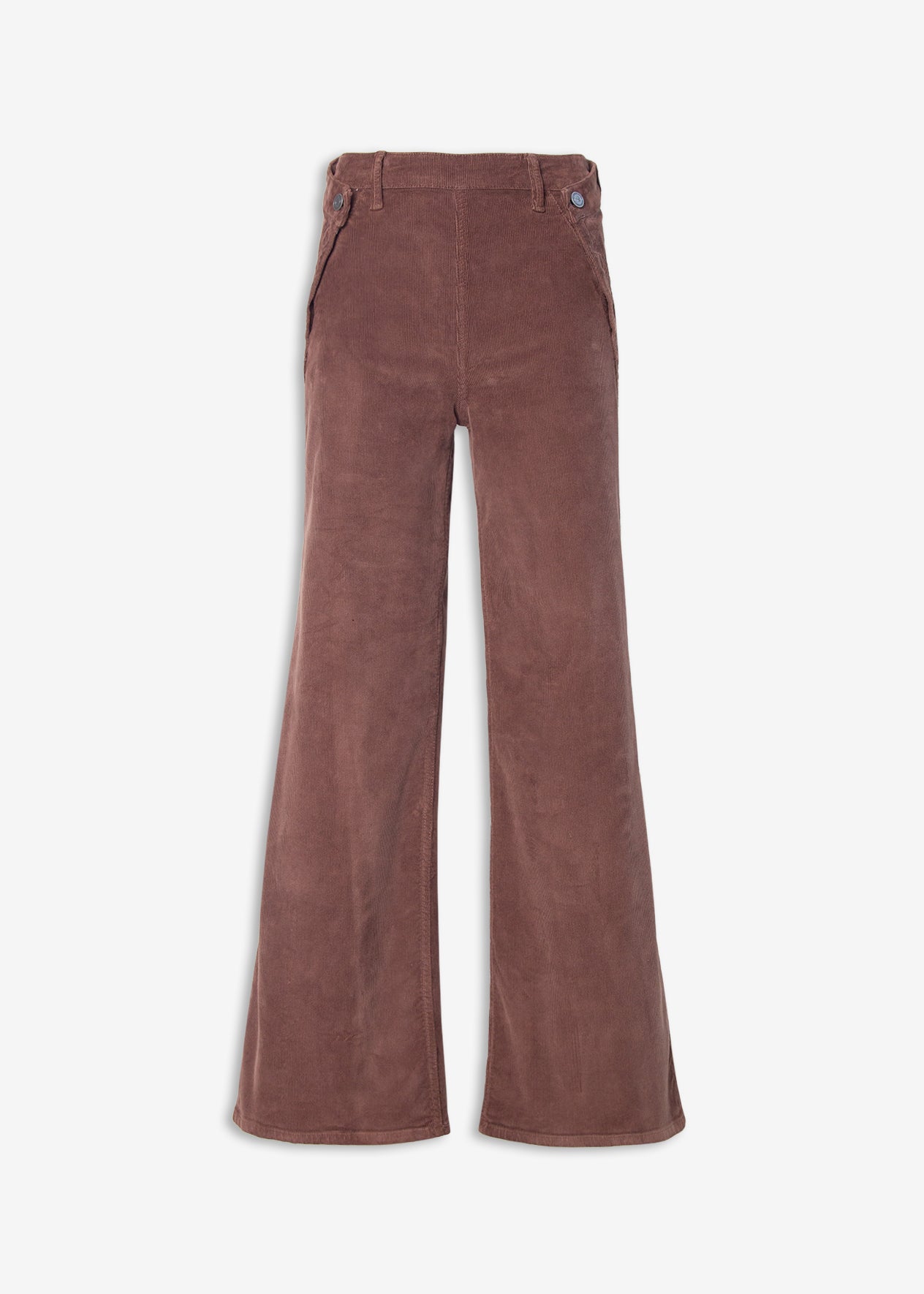Dina High Waisted Wide Corduroy In Brown
