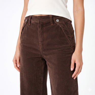 Dina High Waisted Wide Corduroy
