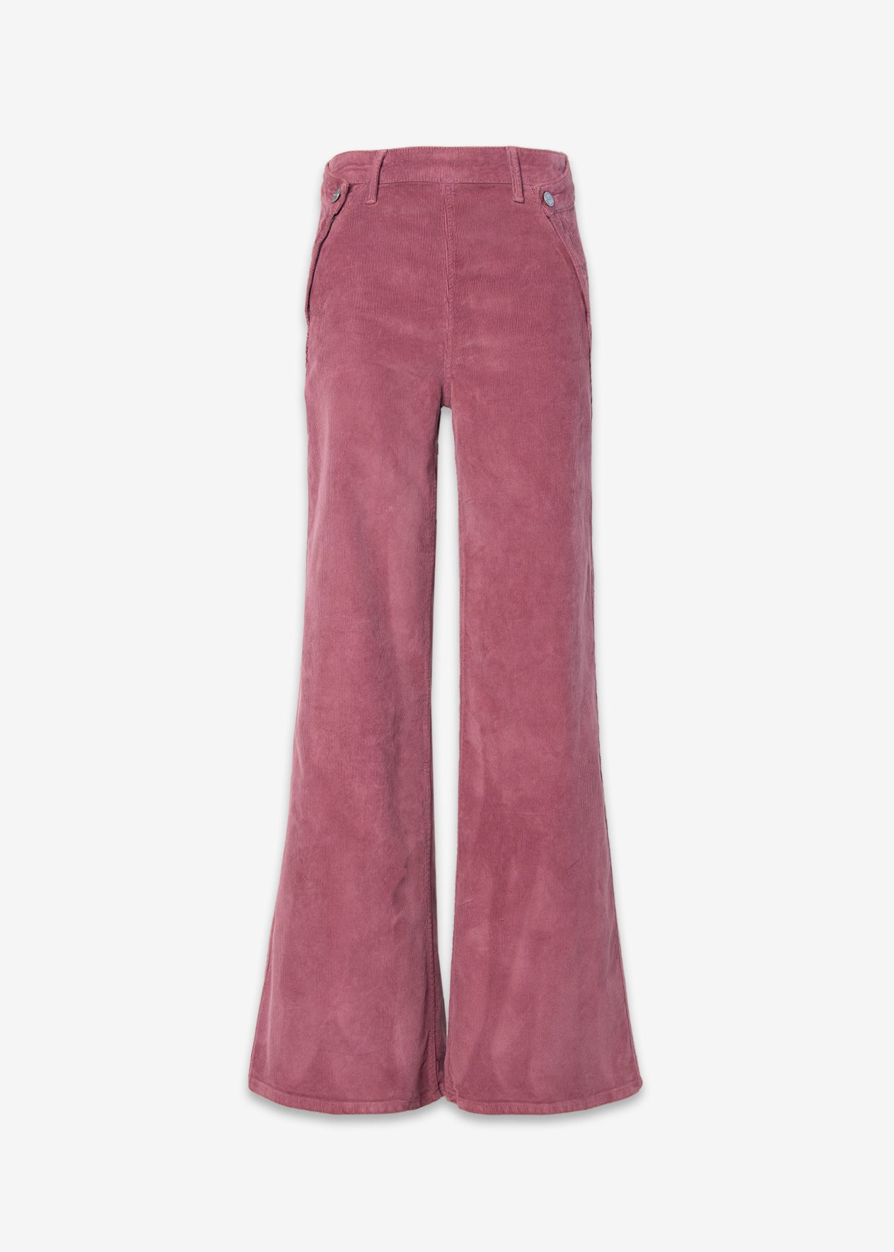 Dina High Waisted Wide Corduroy In Deep Merlot