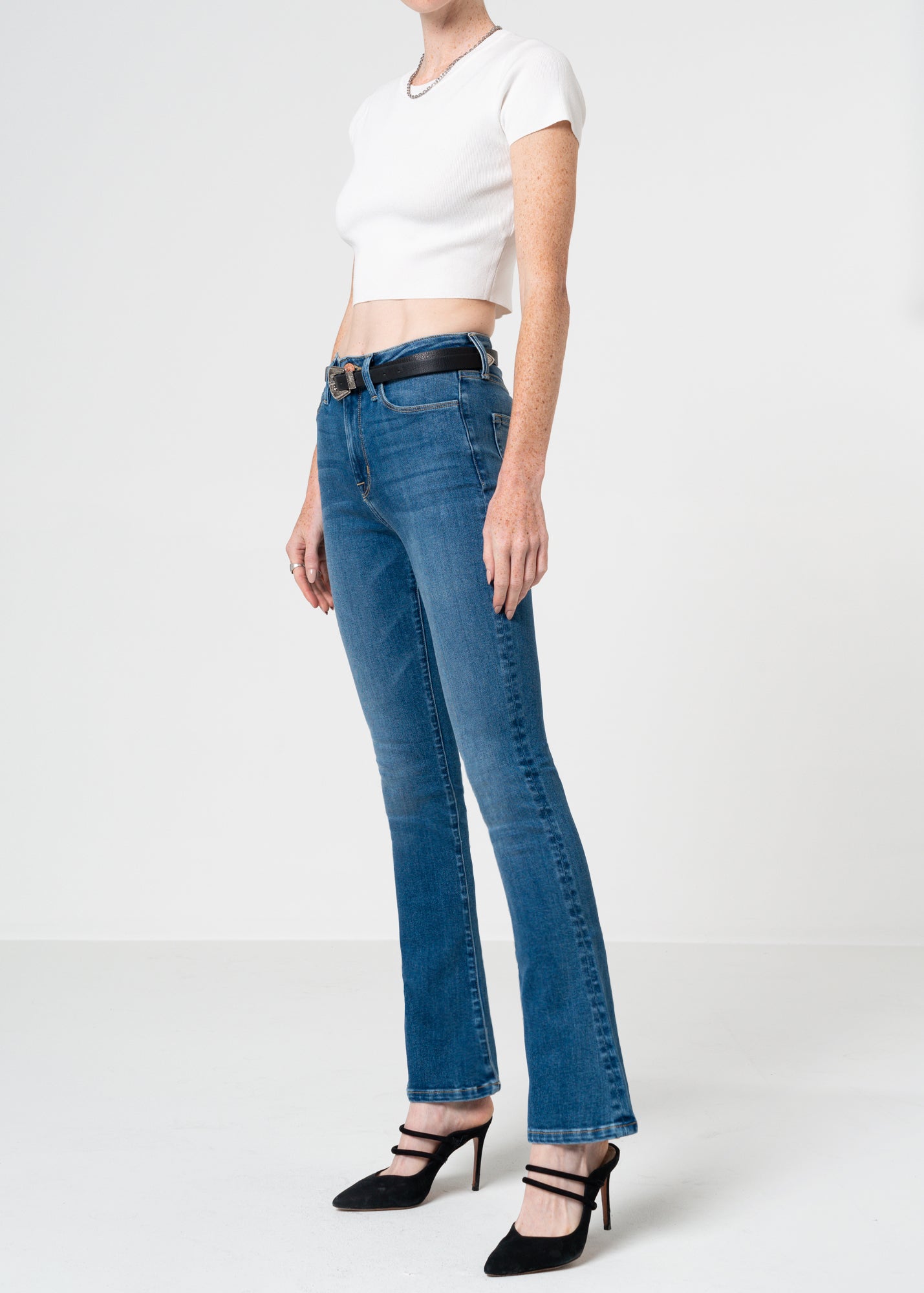 Cora Mid Rise Boot Cut Jeans