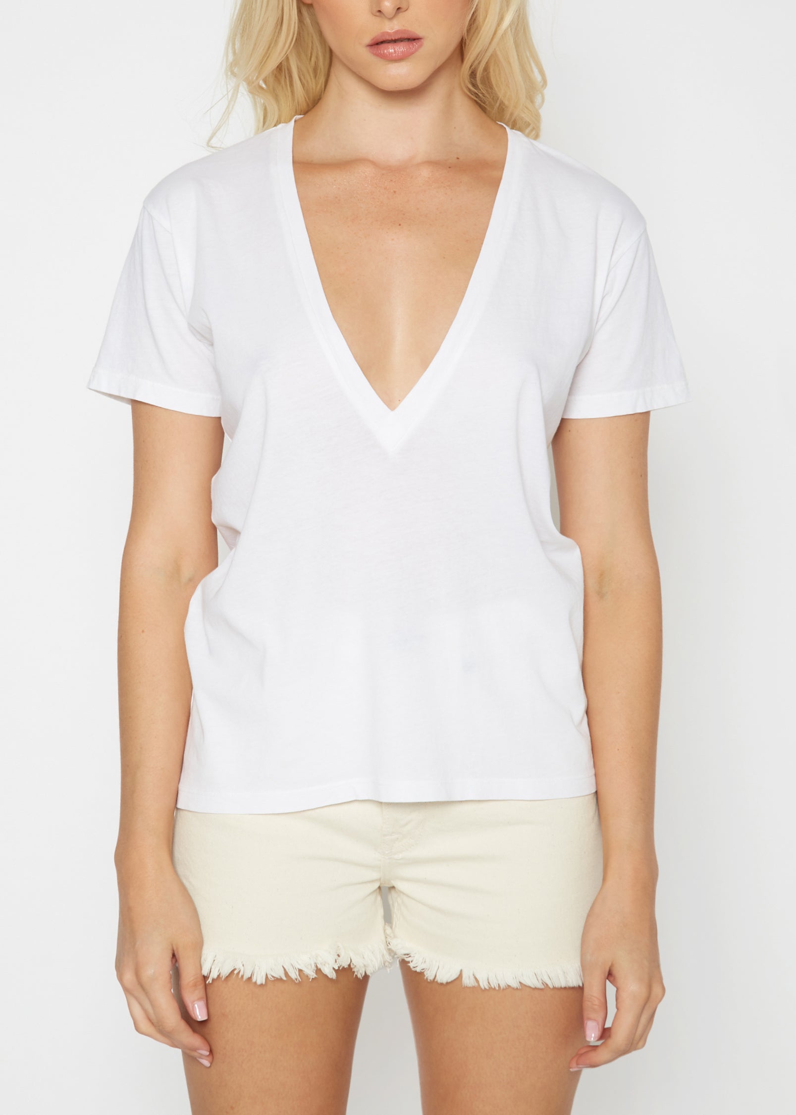 Supima Cotton Deep V Neck Tee