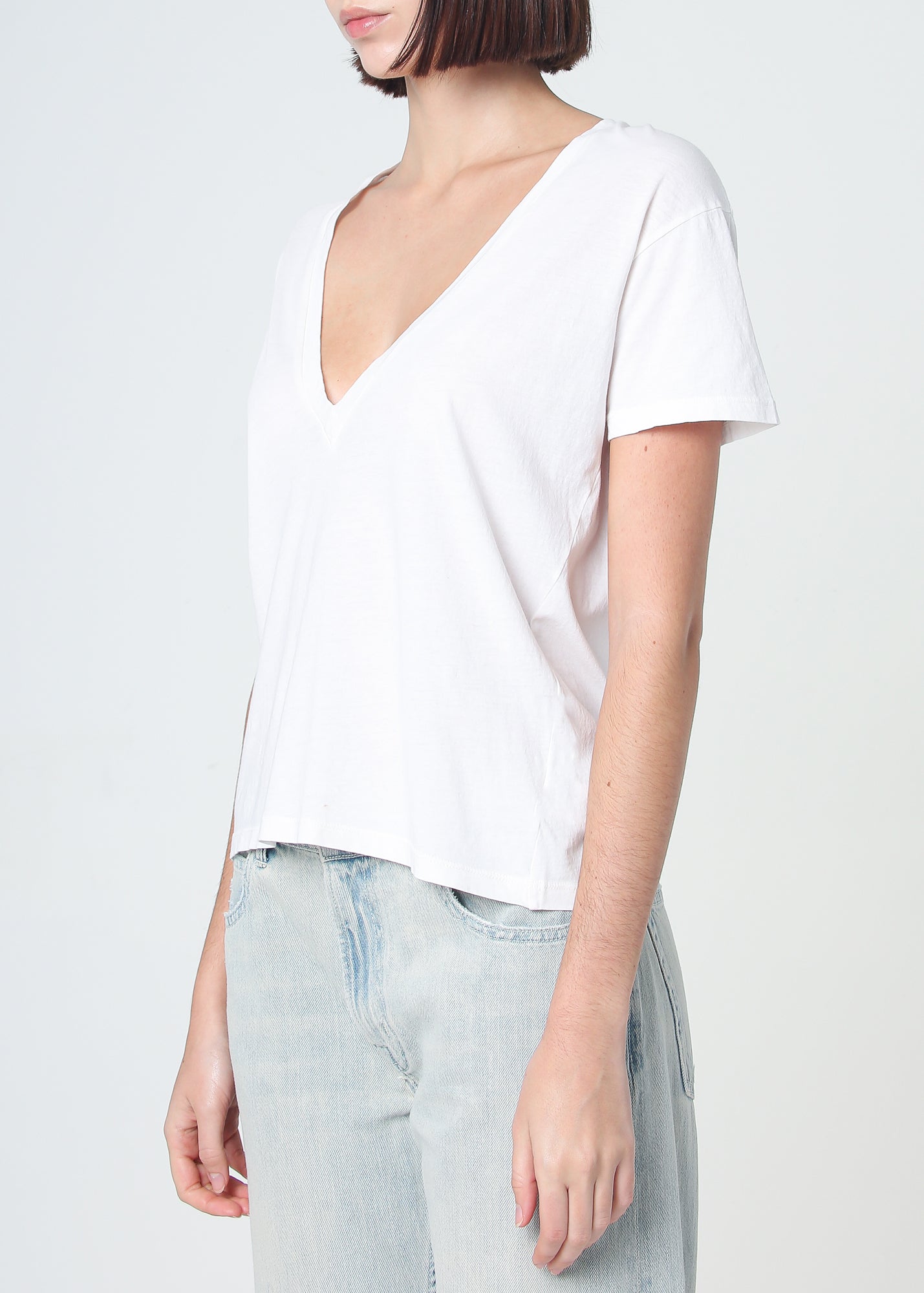 Supima Cotton Deep V Neck Tee