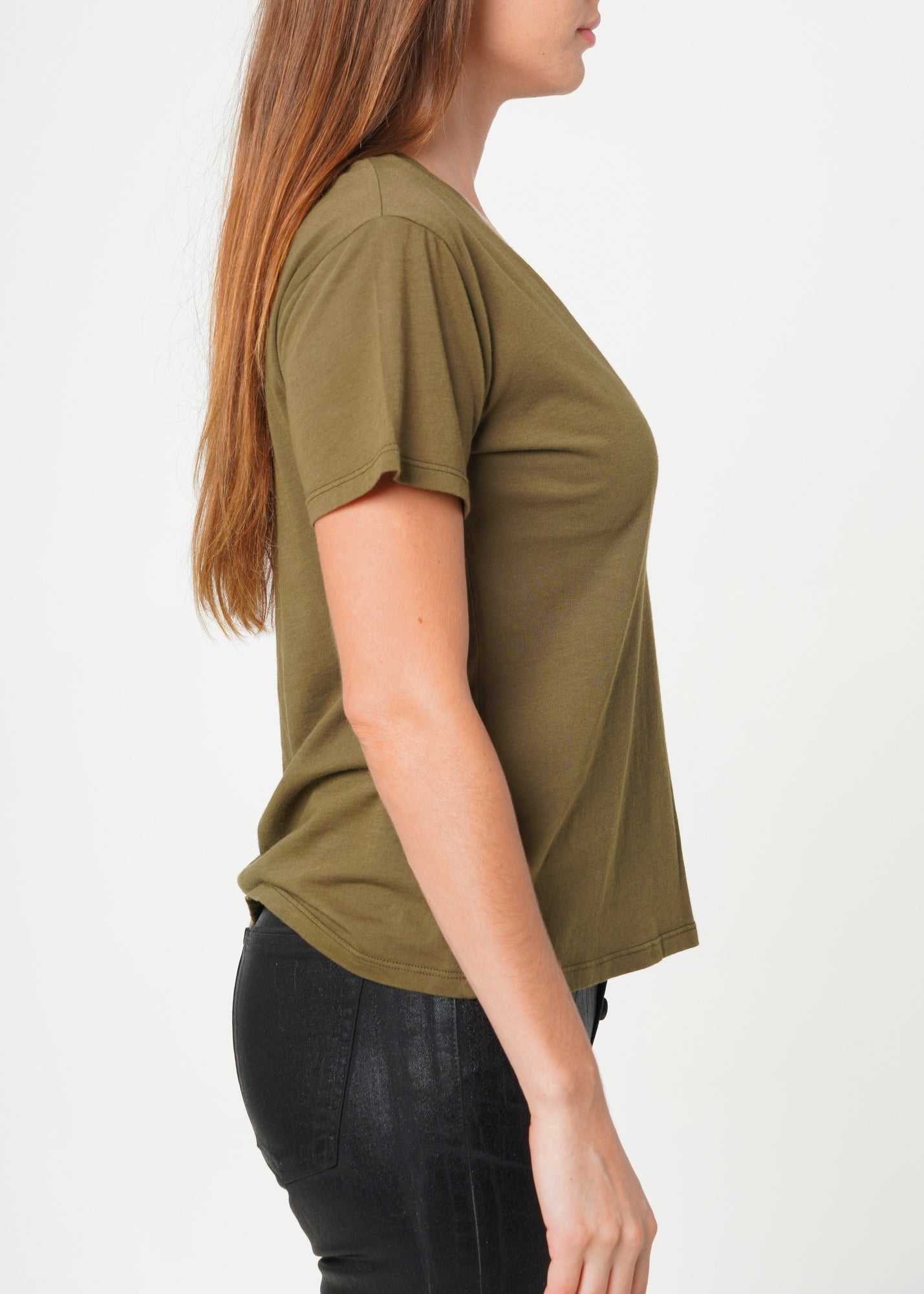 Supima Cotton Deep V Neck Tee