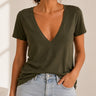 Supima Cotton Deep V Neck Tee