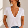 Supima Cotton Deep V-Neck Tee