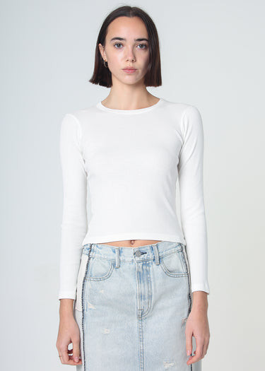 Essential Ribbed Long Sleeve Crop Top