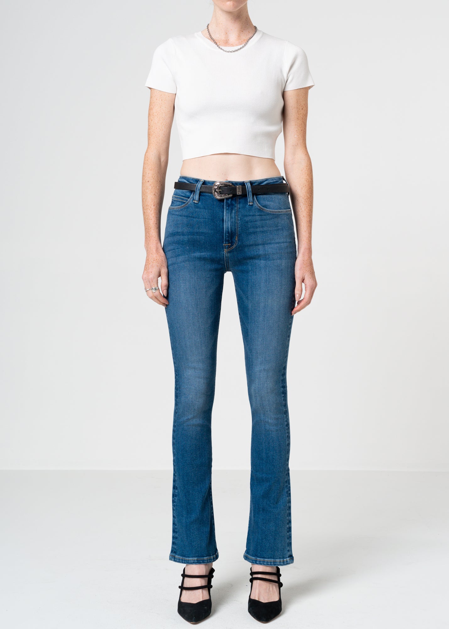 Cora Mid Rise Boot Cut Jeans