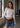 Noend Denim Essential Ribbed Long Sleeve Crop Top, close-up of fitted ribbed fabric and cropped design on a model.