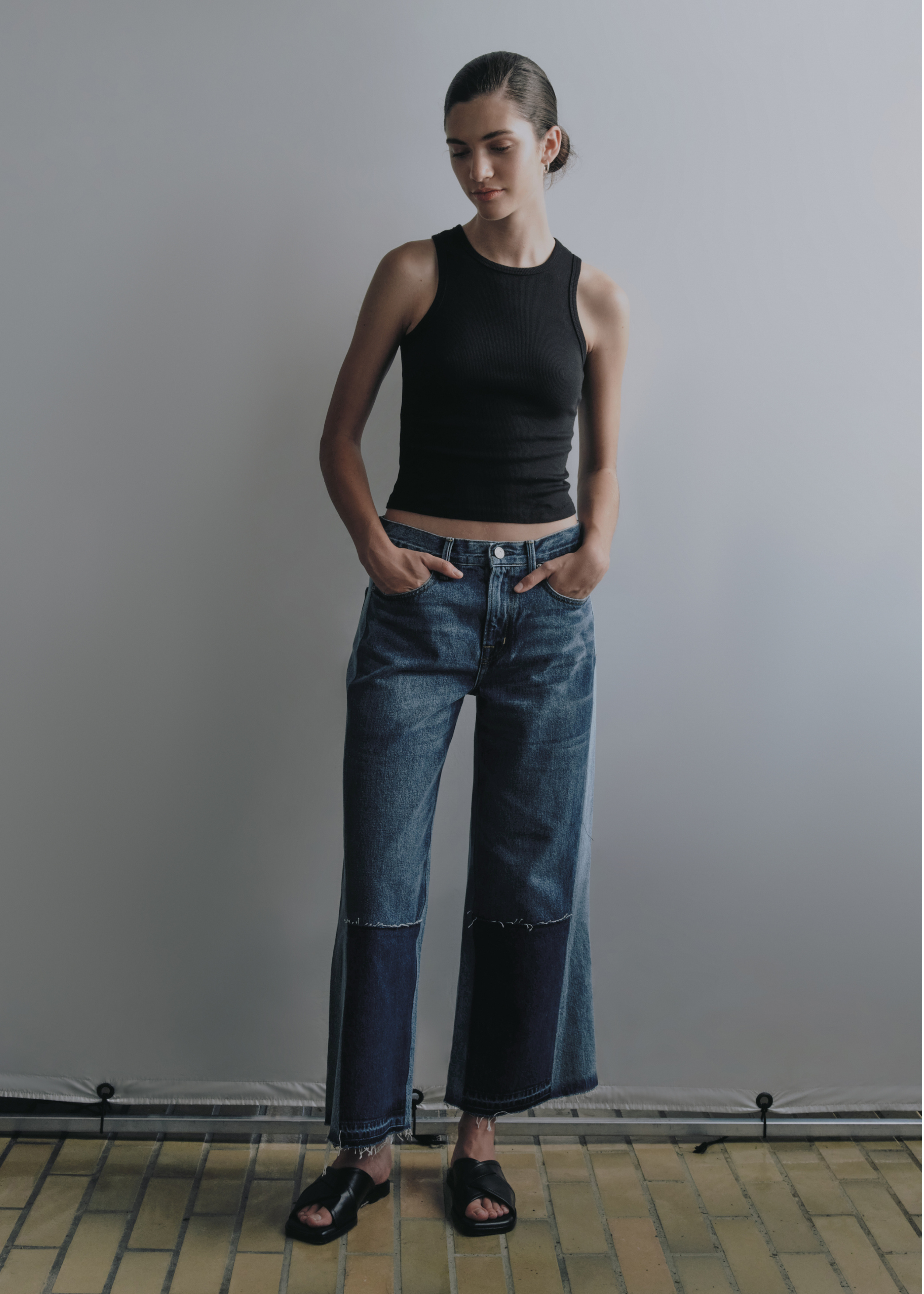 Emma Upcycled Cropped Wide Jeans