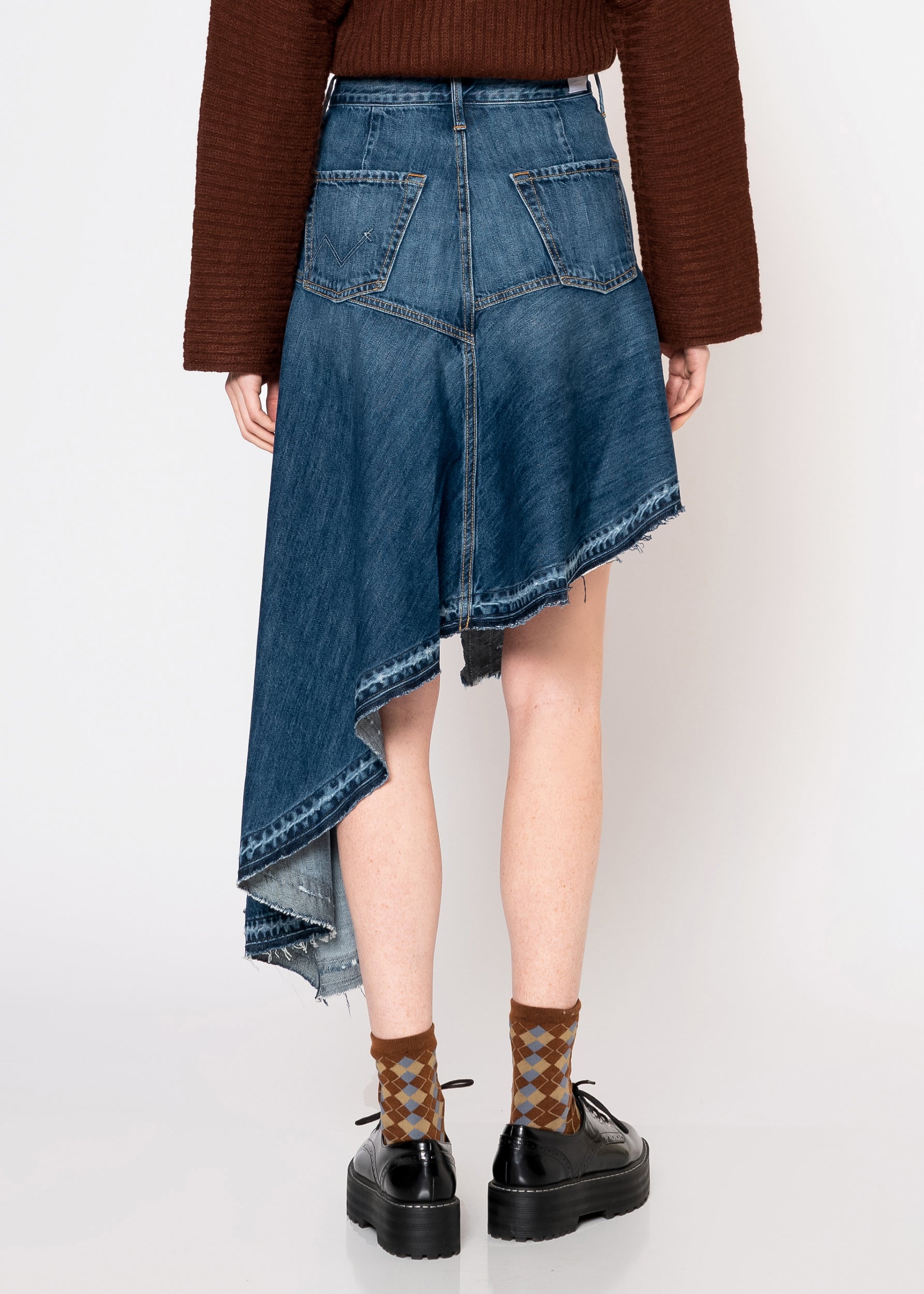 Mandy Asymmetrical Denim Skirt In Houston - Noend Denim