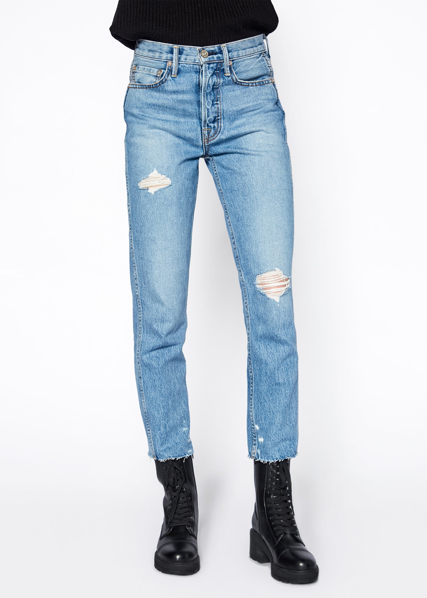 Eve Slim Straight Crop Jeans In Riverside – Noend Denim