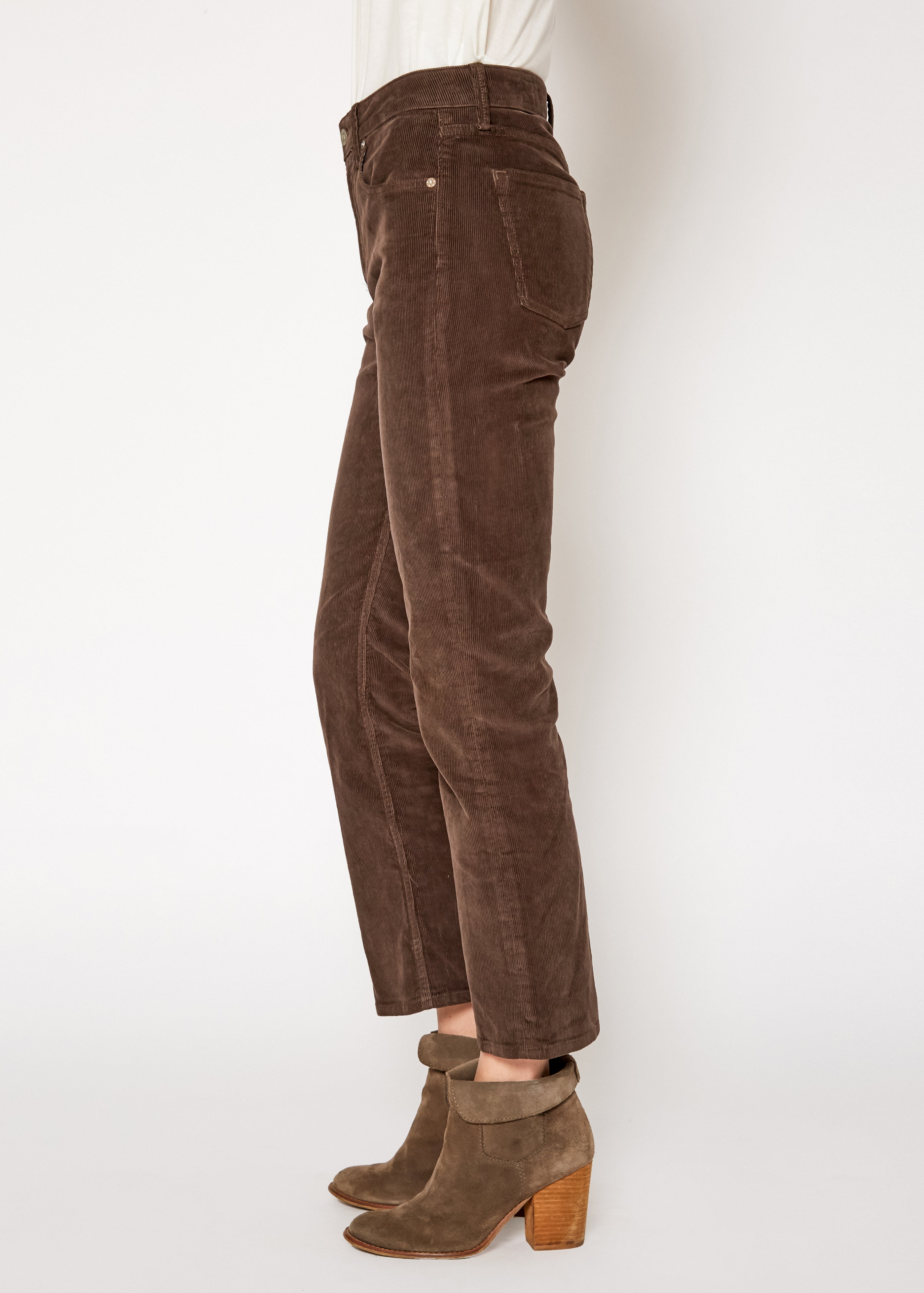 Farrah Corduroy Kick Flare Jeans In Brown - Noend Denim