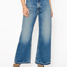 Queen Wide Leg Destroyed Patch Jeans In Tahoe - Noend Denim