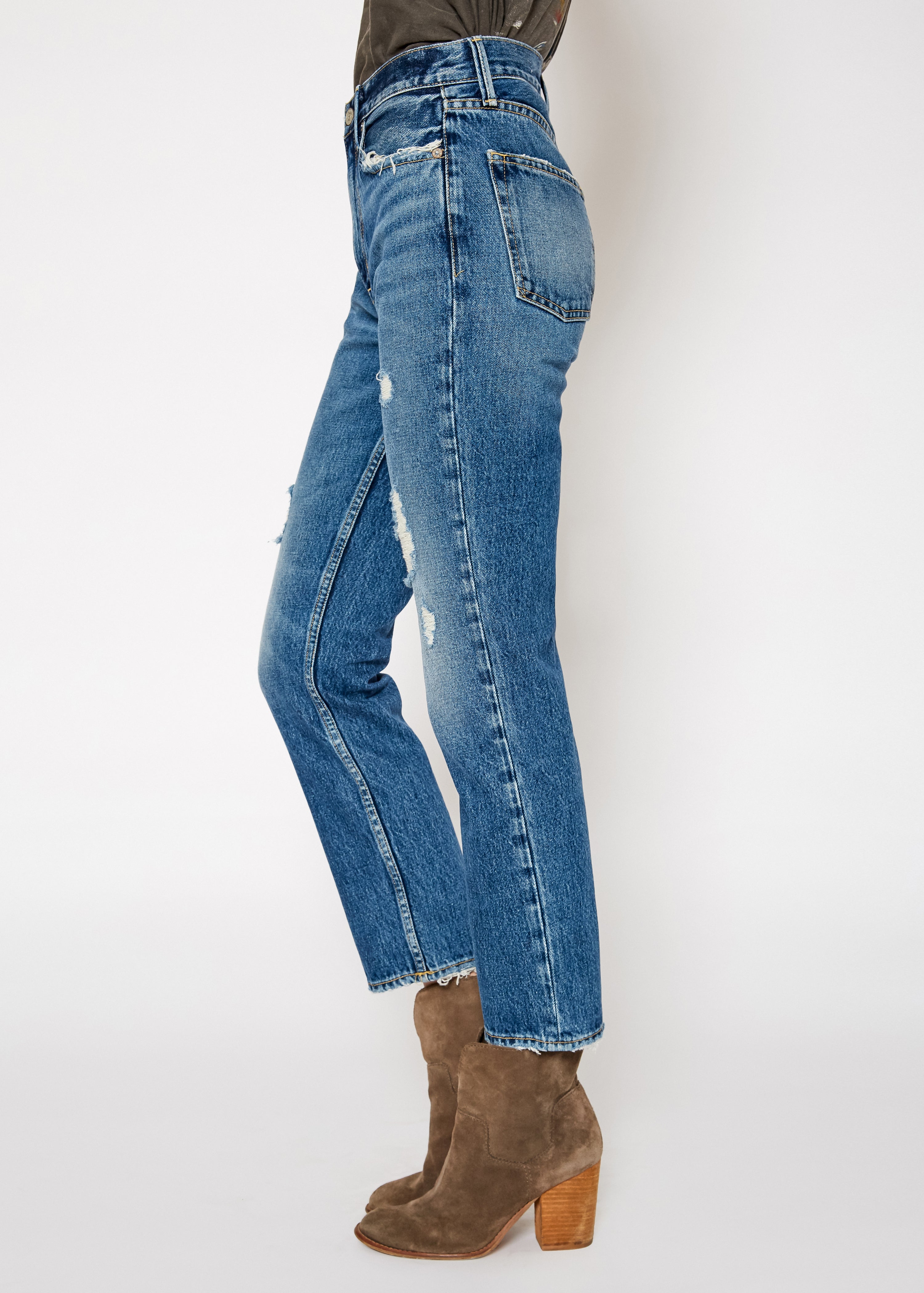 Claude High Rise Straight Jeans In Santa Cruz - Noend Denim