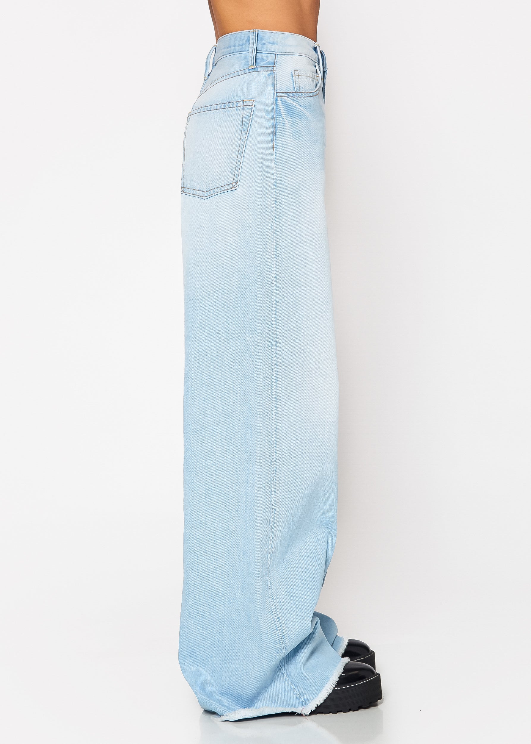 Heather Mid Rise Wide Baggy Jeans In Malibu - Noend Denim