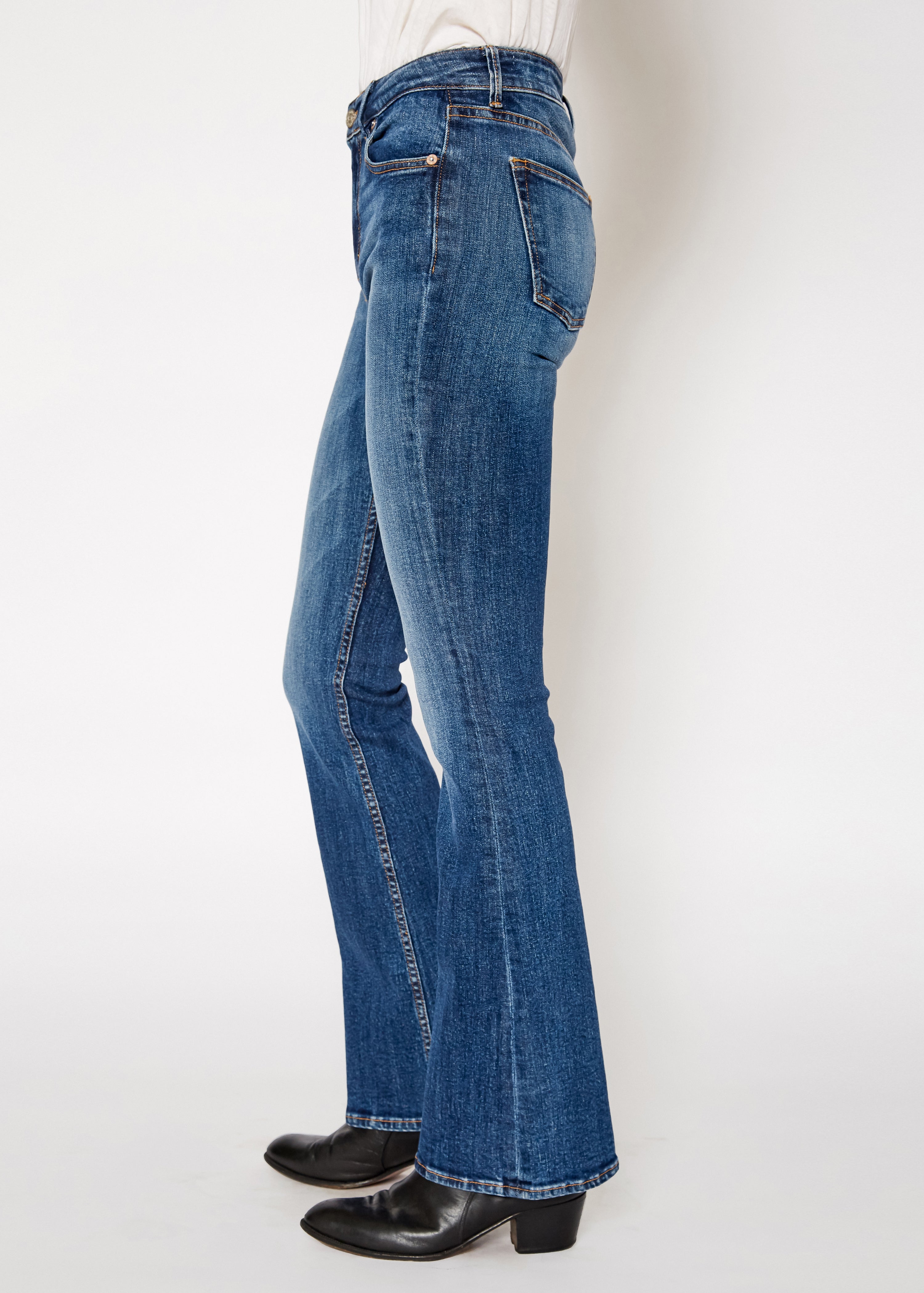 Grace Mid Rise Flare Jeans In Mystic - Noend Denim
