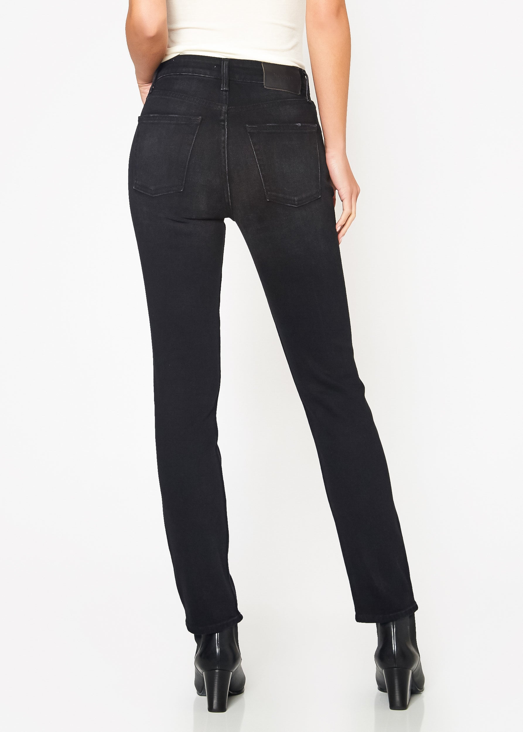Eve Slim Straight Crop Jeans In Rhino - Noend Denim