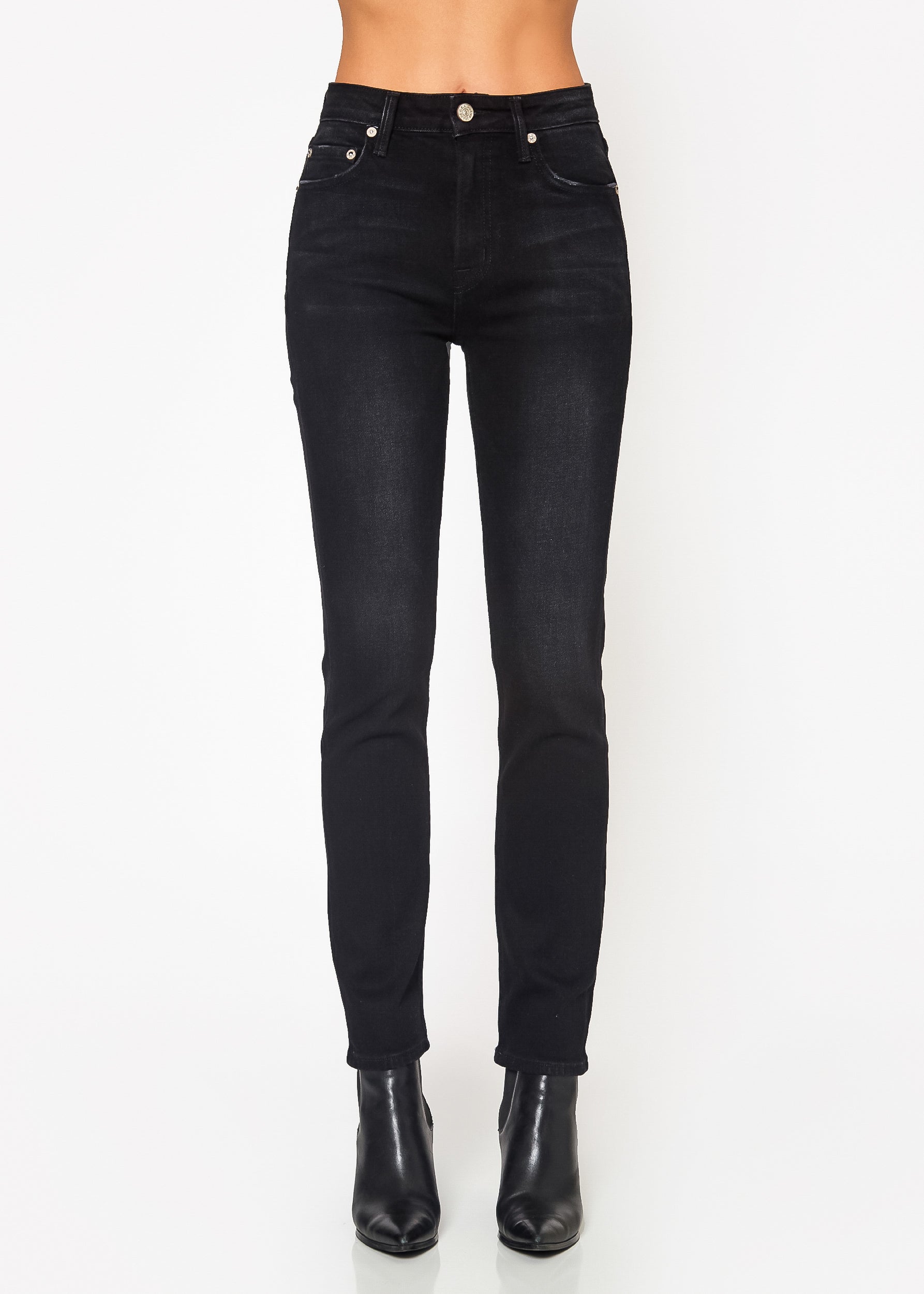 Eve Slim Straight Crop Jeans In Rhino - Noend Denim