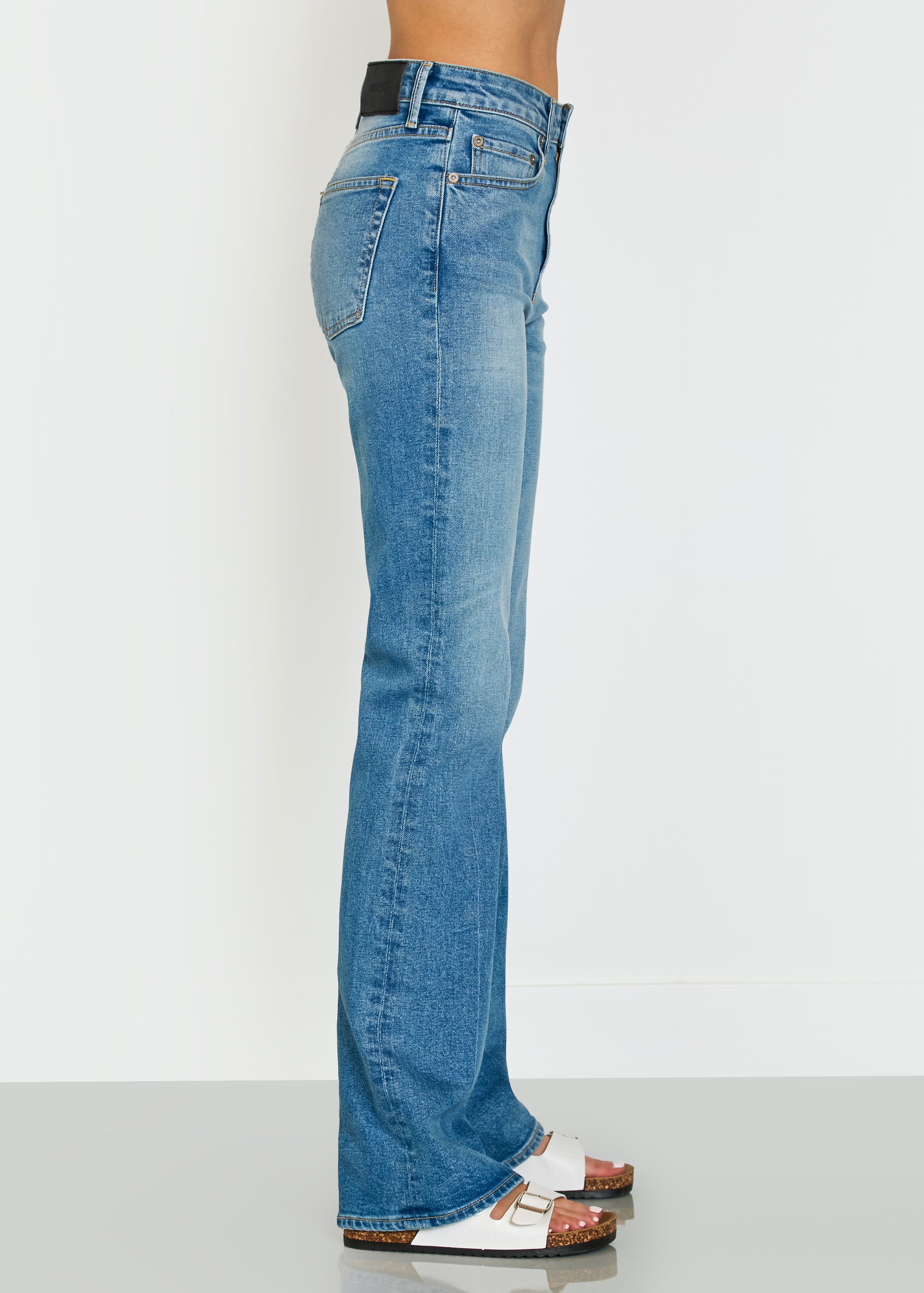 nsendm Female Pants Adult Jean Pants for Women Stretchy Women's Jeans Micro Flare  Pants Middle Waist Jeans Woman Jean Pants(Light Blue, L) 