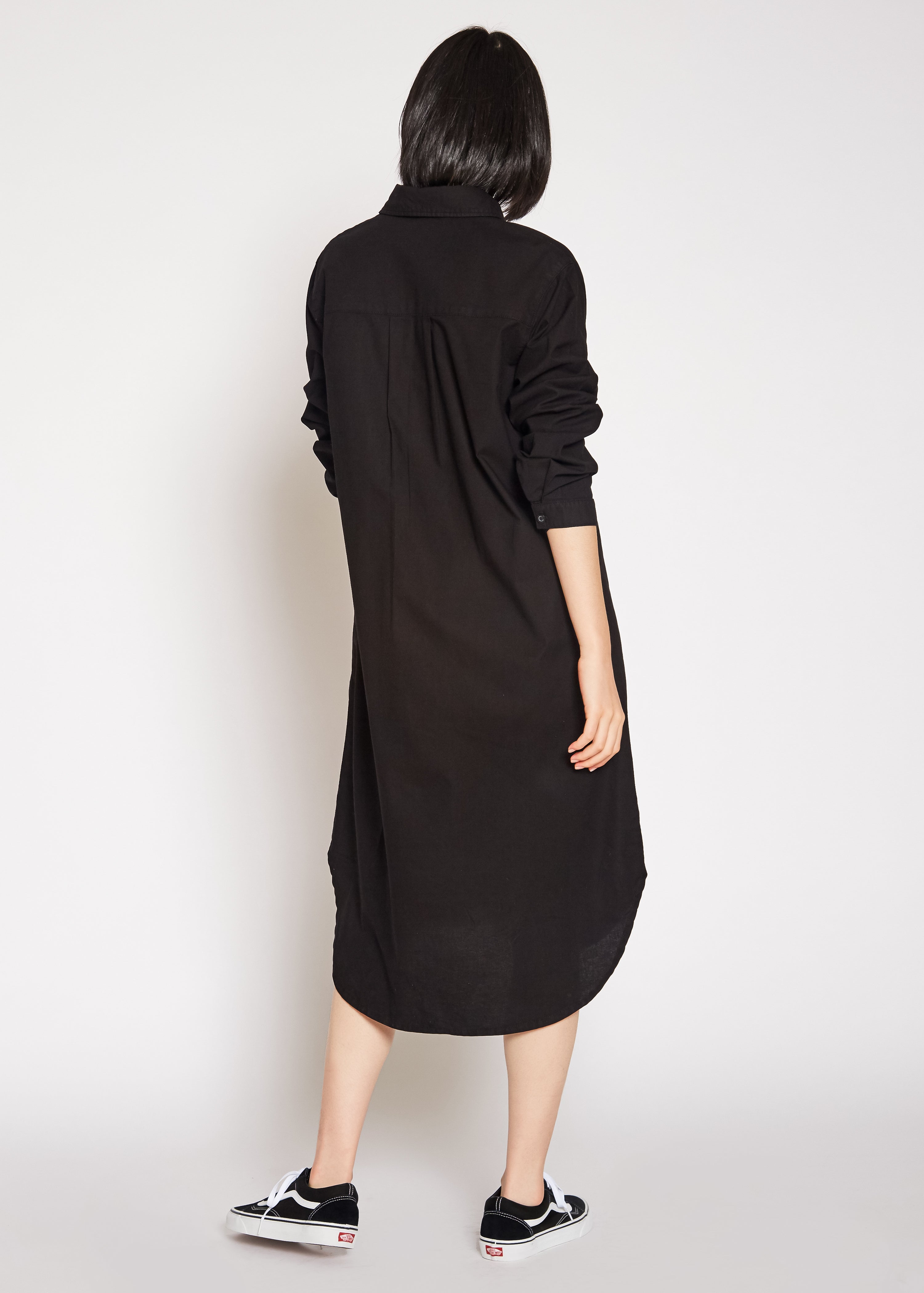 Makenzie Linen Shirt Dress In Black - Noend Denim