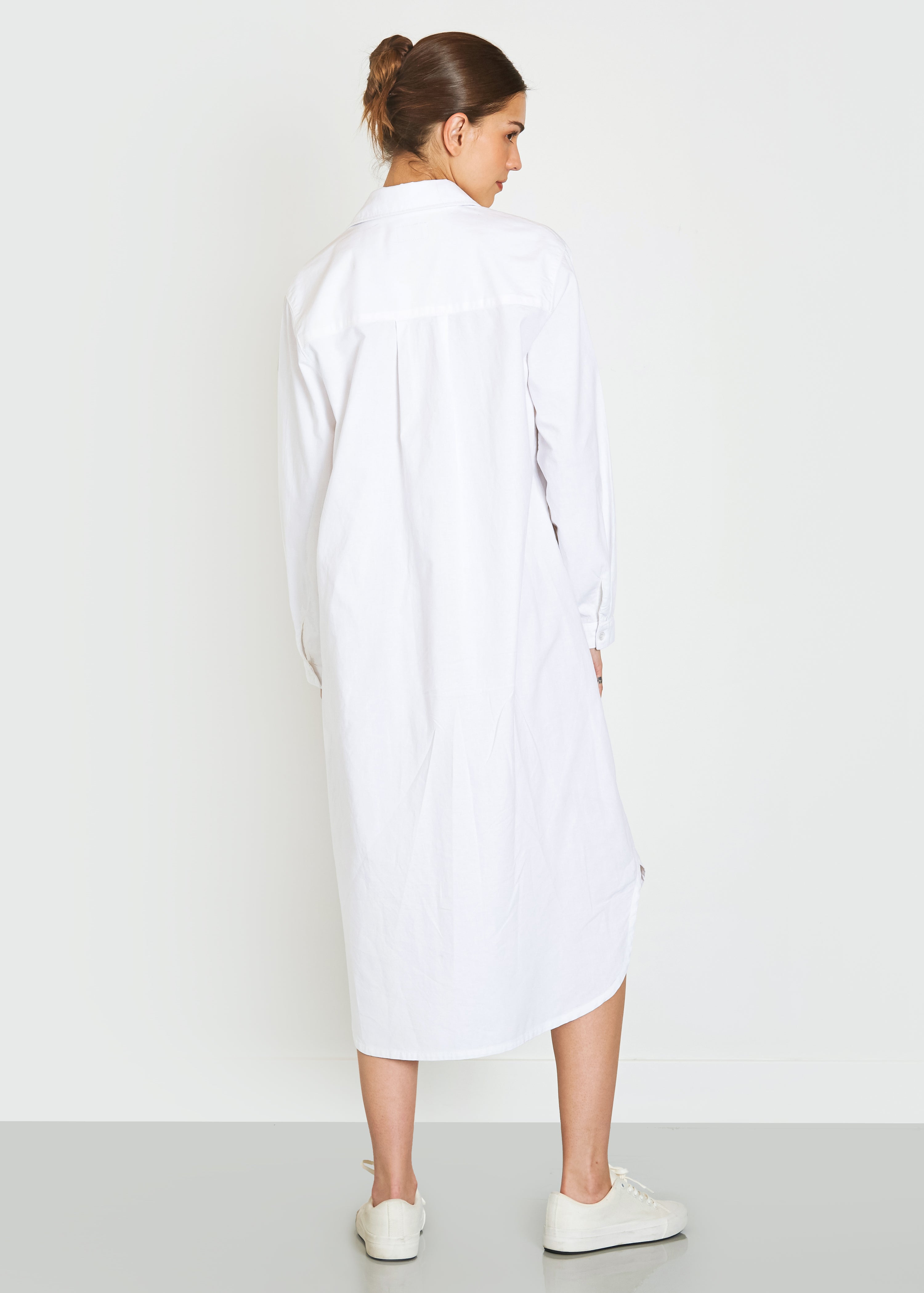 Makenzie Linen Shirt Dress In White - Noend Denim